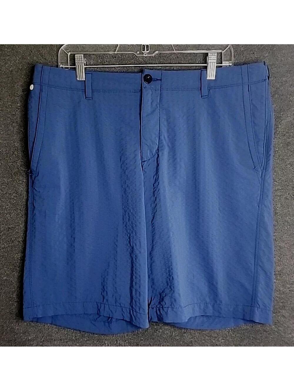 Tommy Bahama Mens 34 Golf Shorts Blue Textured Nylon Spandex 10" Inseam
